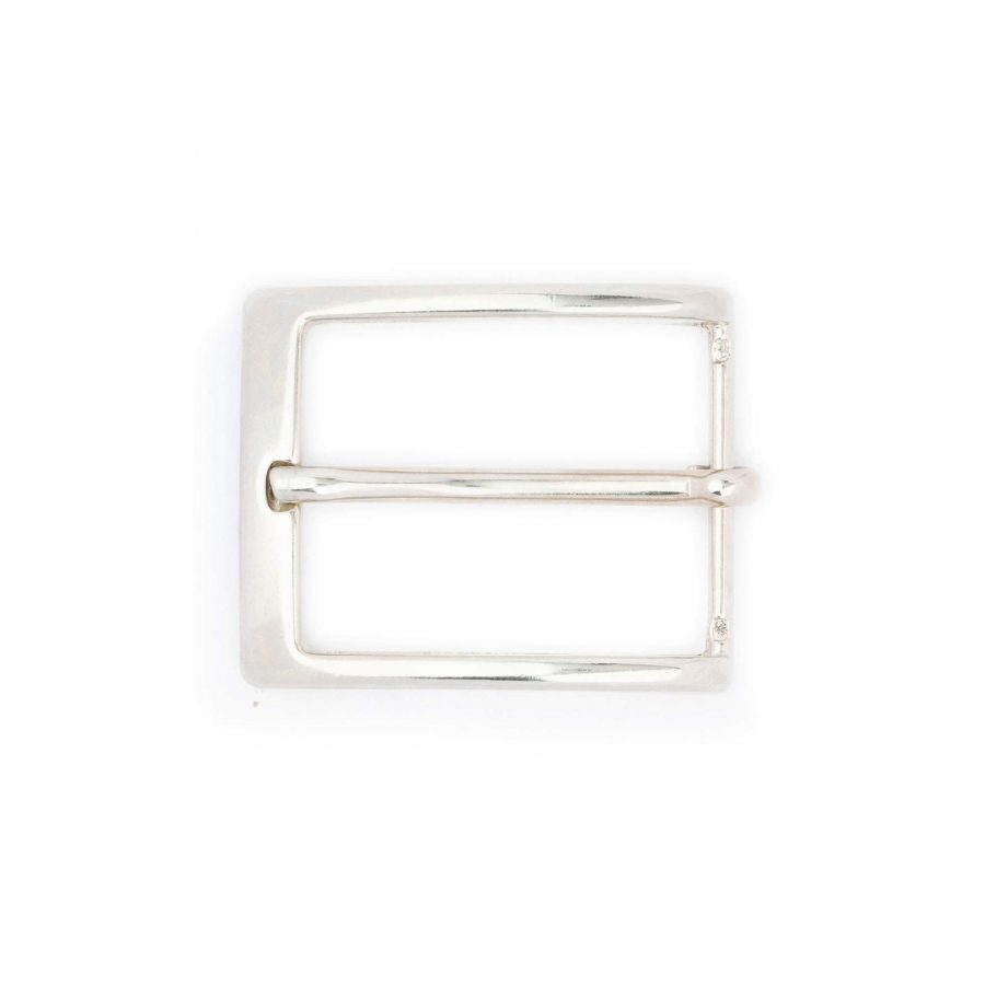 mens buckle for leather belt replacement silver nickel 35 mm 3