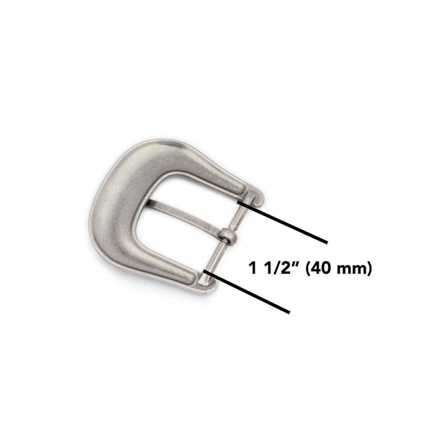 replacement silver cowboy buckle for leather belts 40 mm Size