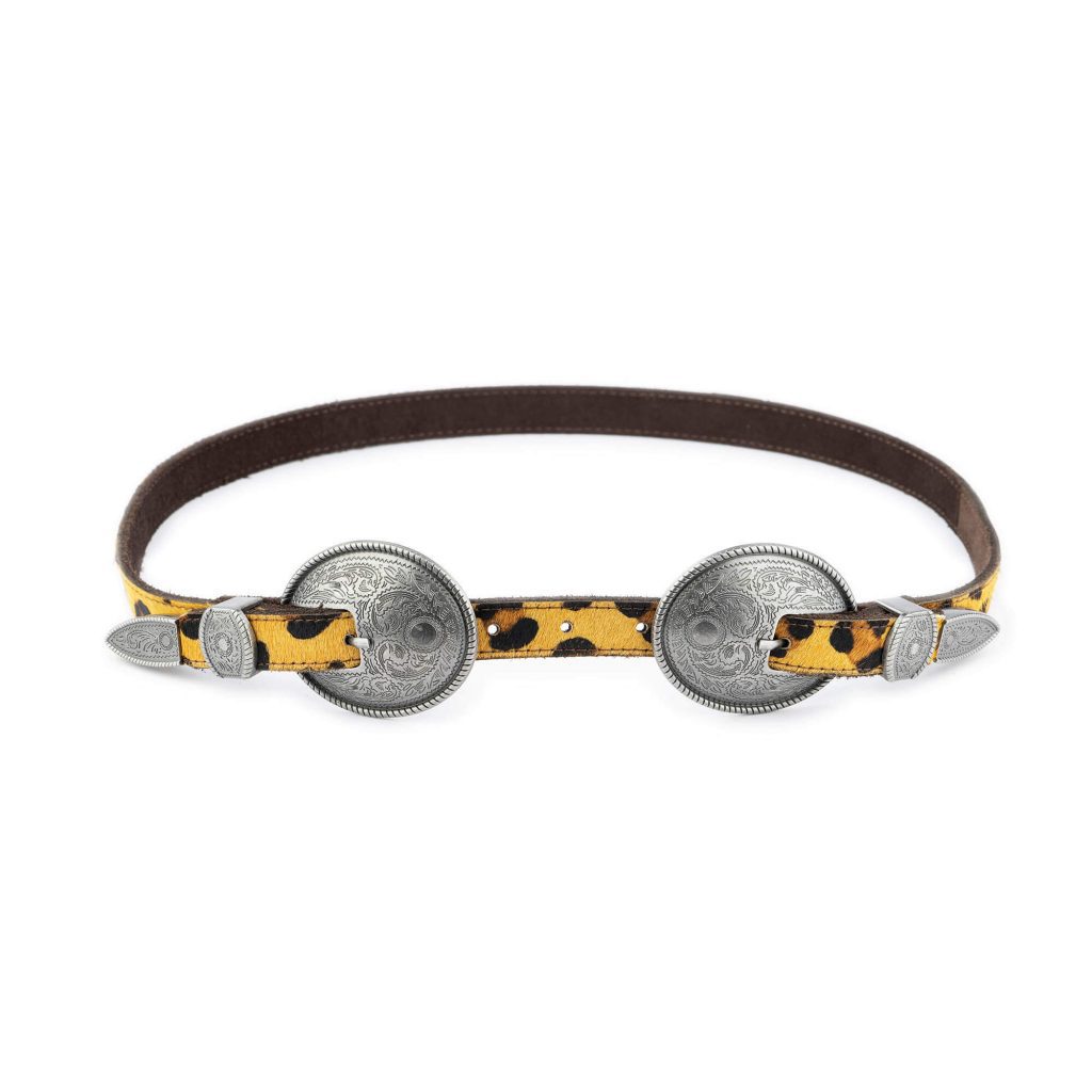 BRAIDED LEOPARD BUCKLE BELT SOLID BLACK