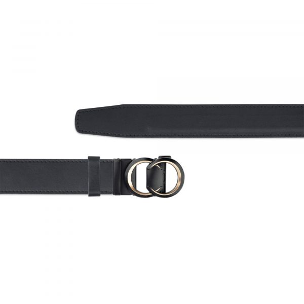 womens ratchet belt with double circle buckle