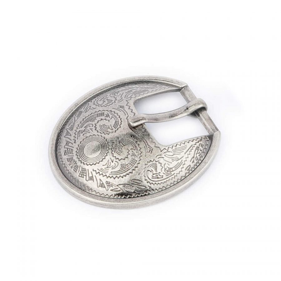 womens western belt buckle silver oval 15 mm 1