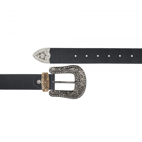 Crazy mulitcolor rhinestone buckle western cowboy belt 1