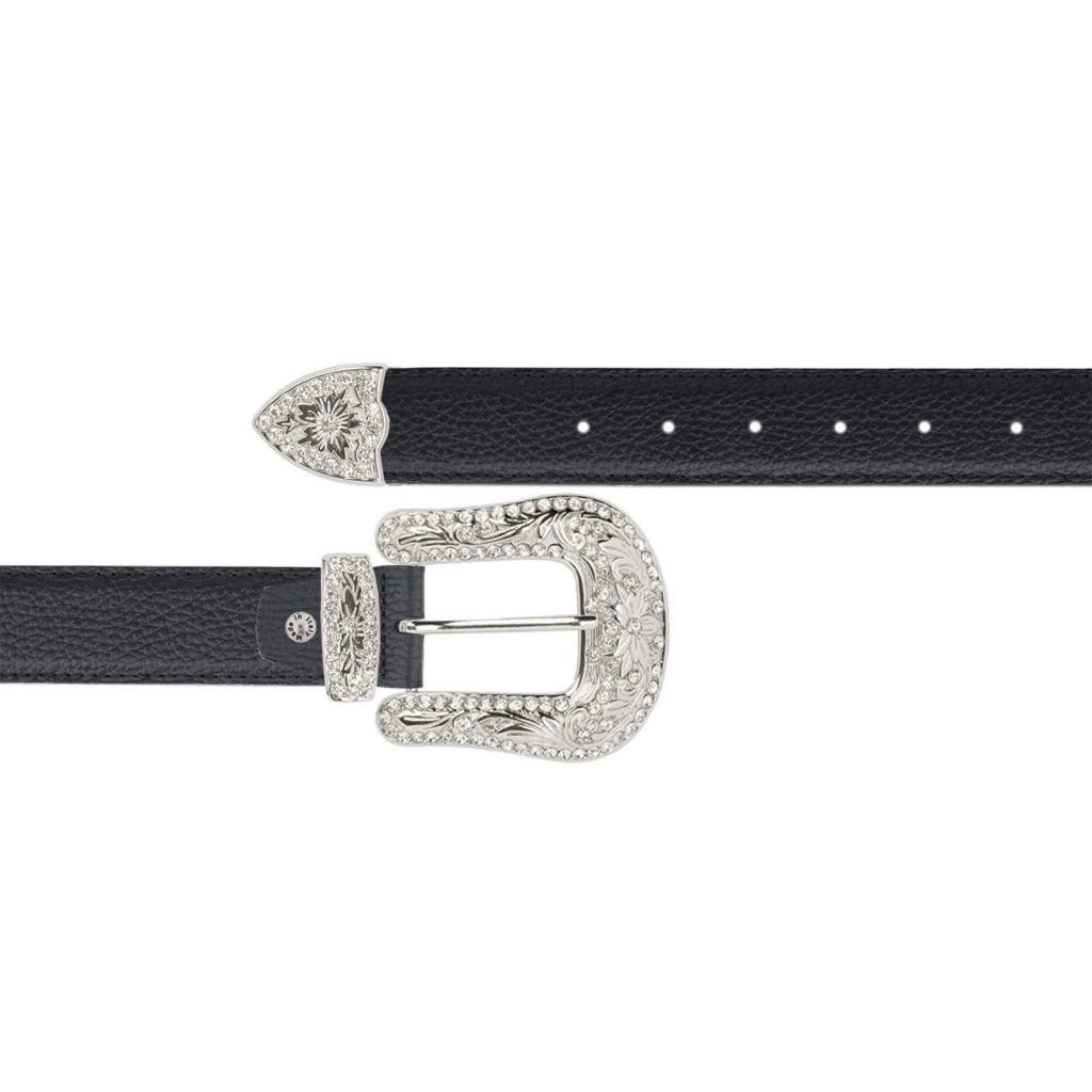 Lady-black-western-belt-with-  display picture 1