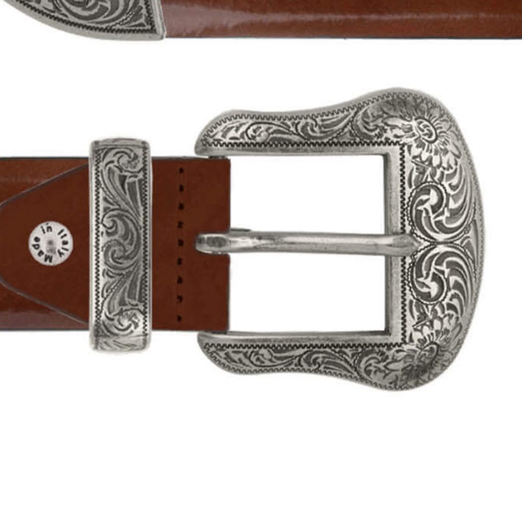 Men'S Walnut Original Leather Western Style Belt main image 1