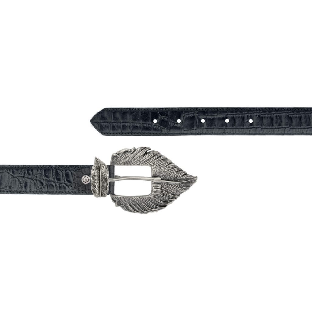 Embossed Croco Brown Women's Belt