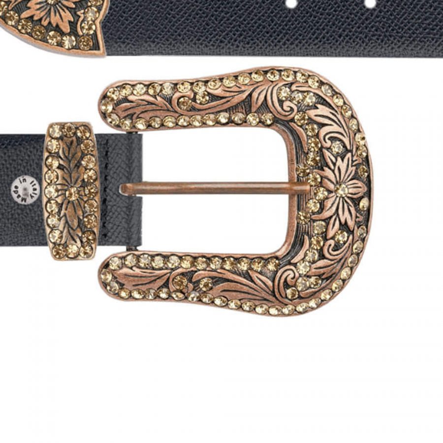 black designer cowboy belts with brown copper buckle copy