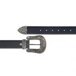 Buy Black Genuine Leather Western Belts Ladies Rhinestone display picture 1