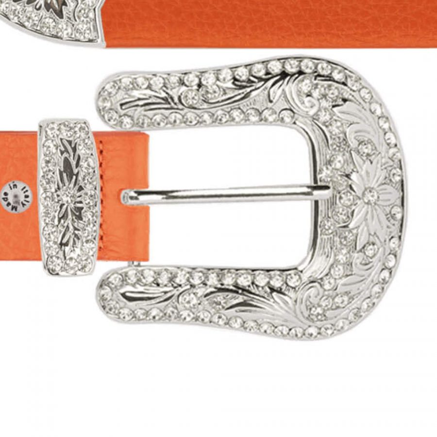 orange exclusive western belt with bling buckle copy