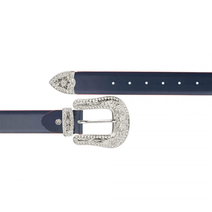 rhinestone buckle western belt for women 1