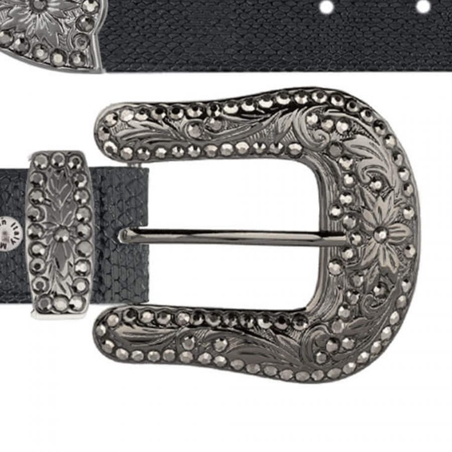 snake print western belts for ladies rhinestone buckle copy