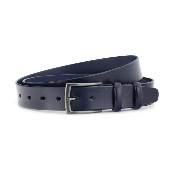 100 percent leather mens belt dark blue full grain 1