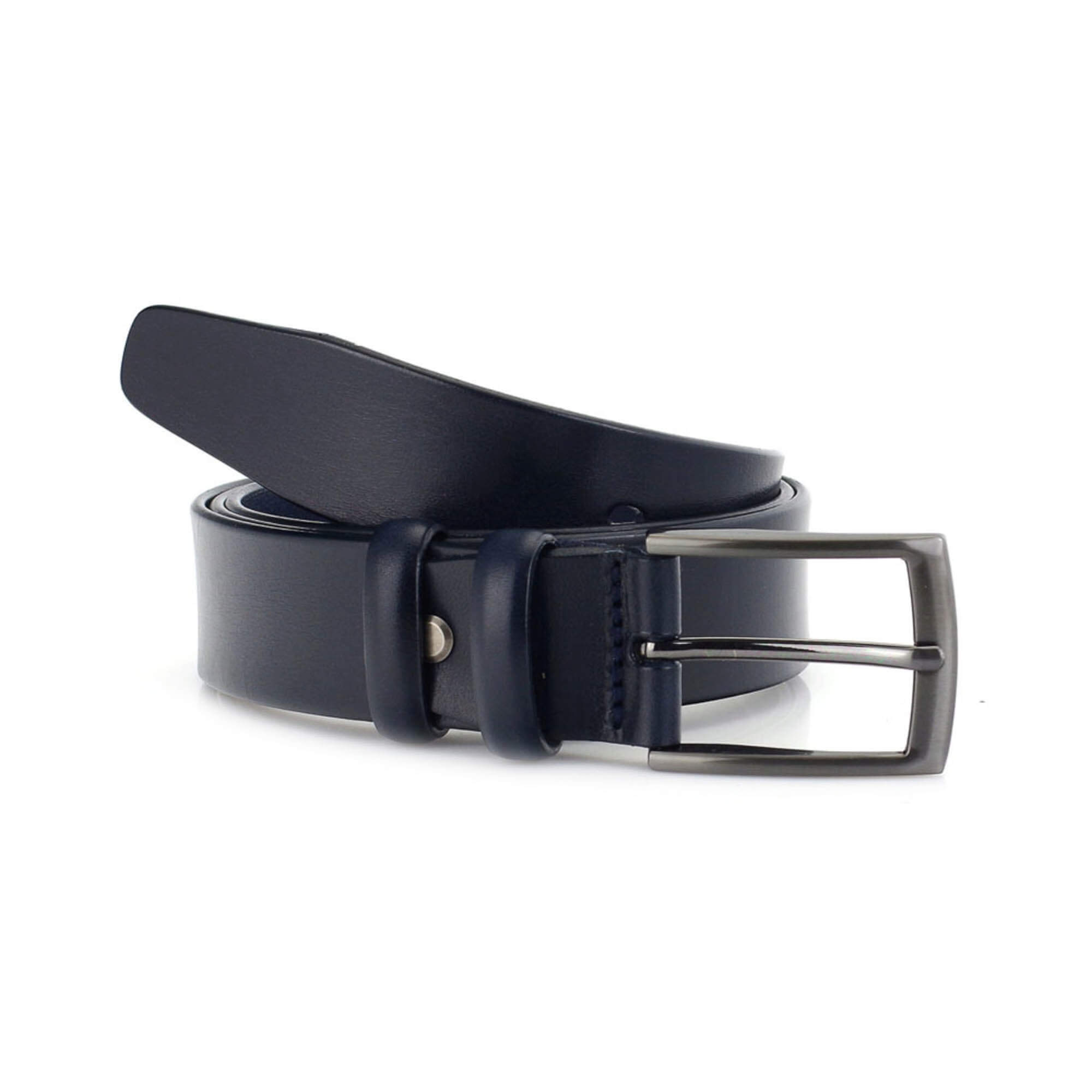 Buy 100 Percent Leather Mens Belt - Dark Blue Full Grain