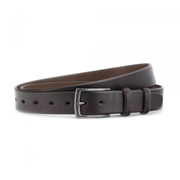 100 percent leather mens belt dark brown full grain 1