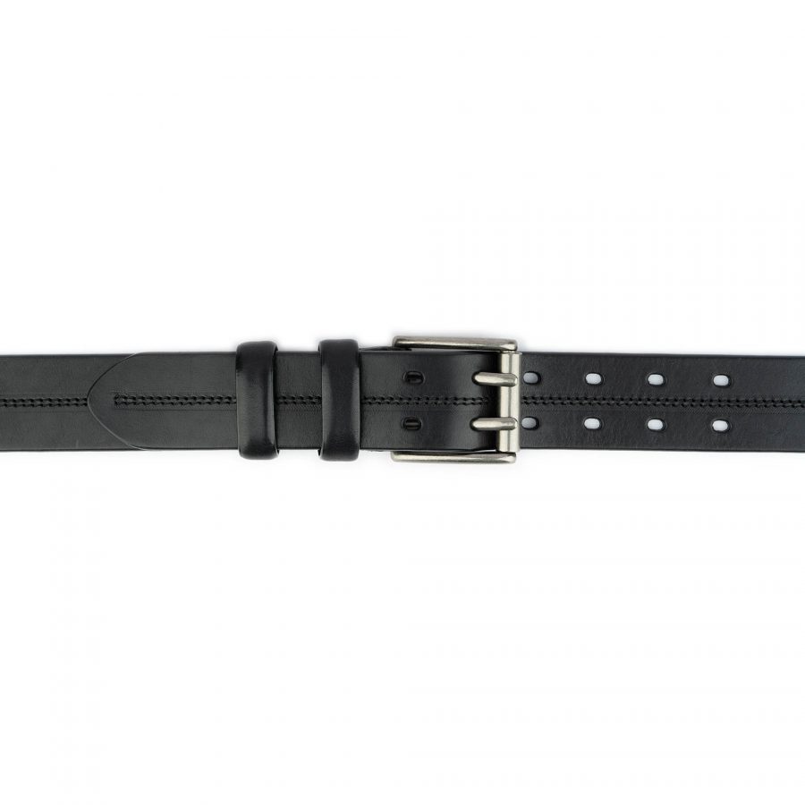 Black Two Hole Belt For Jeans Double Prong Heavy Duty New 3