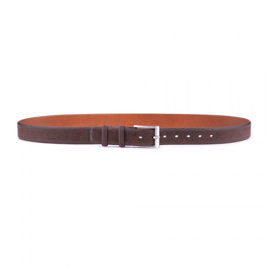 Dark Brown Crazy Horse Leather Belt For Men 3 5 Cm New 2