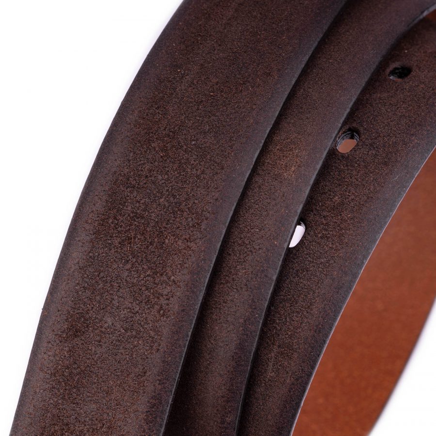 Dark Brown Crazy Horse Leather Belt For Men 3 5 Cm New 7