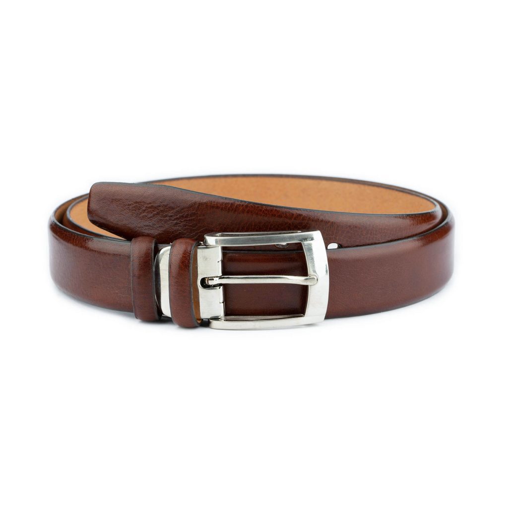 Mens Cognac Belt For Pants Italian Leather 3 5 Cm New 1 BOCG35SVER
