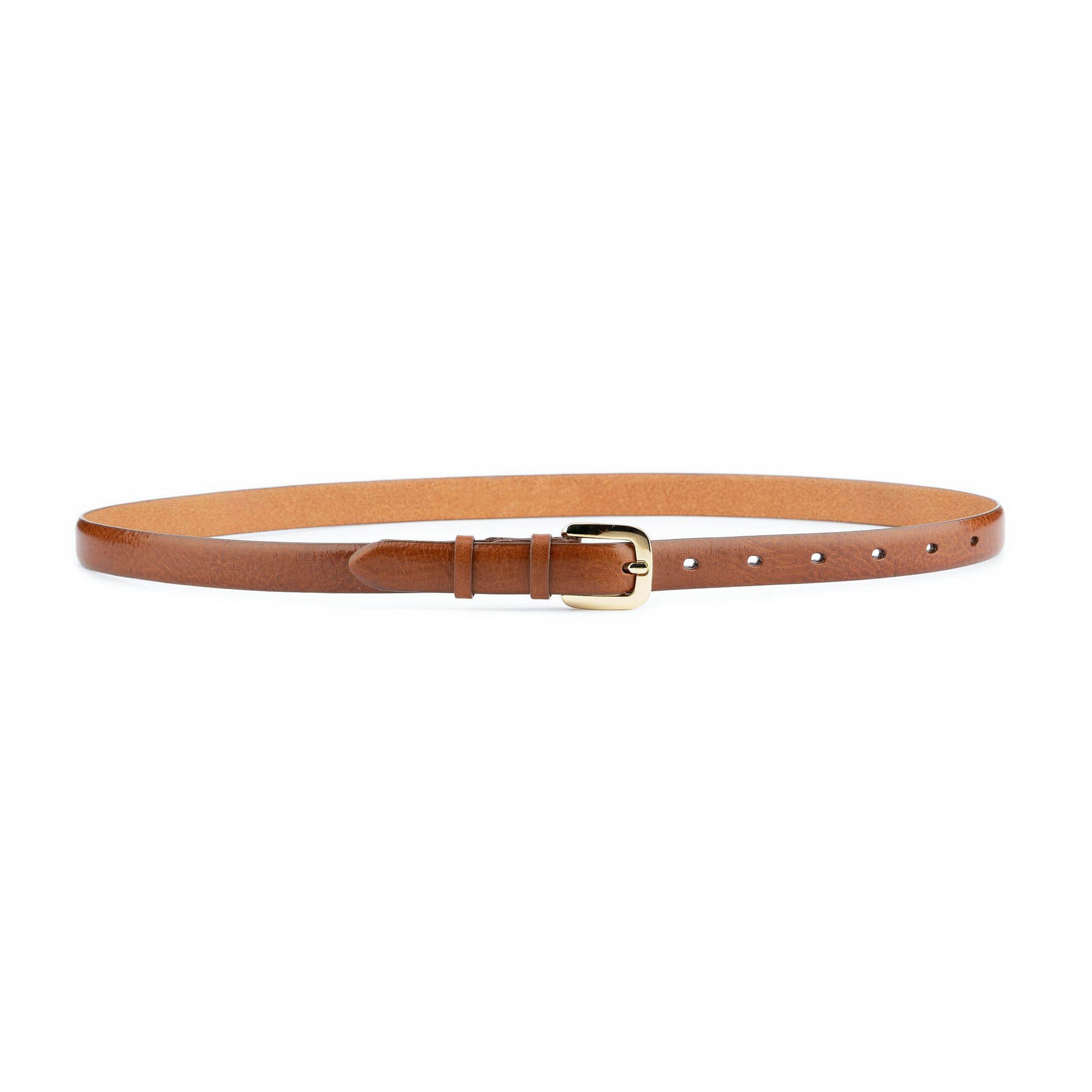Thin Leather Belt, Brown