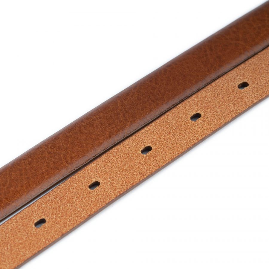 Thin Belt Womens Cognac Brown Leather New 6