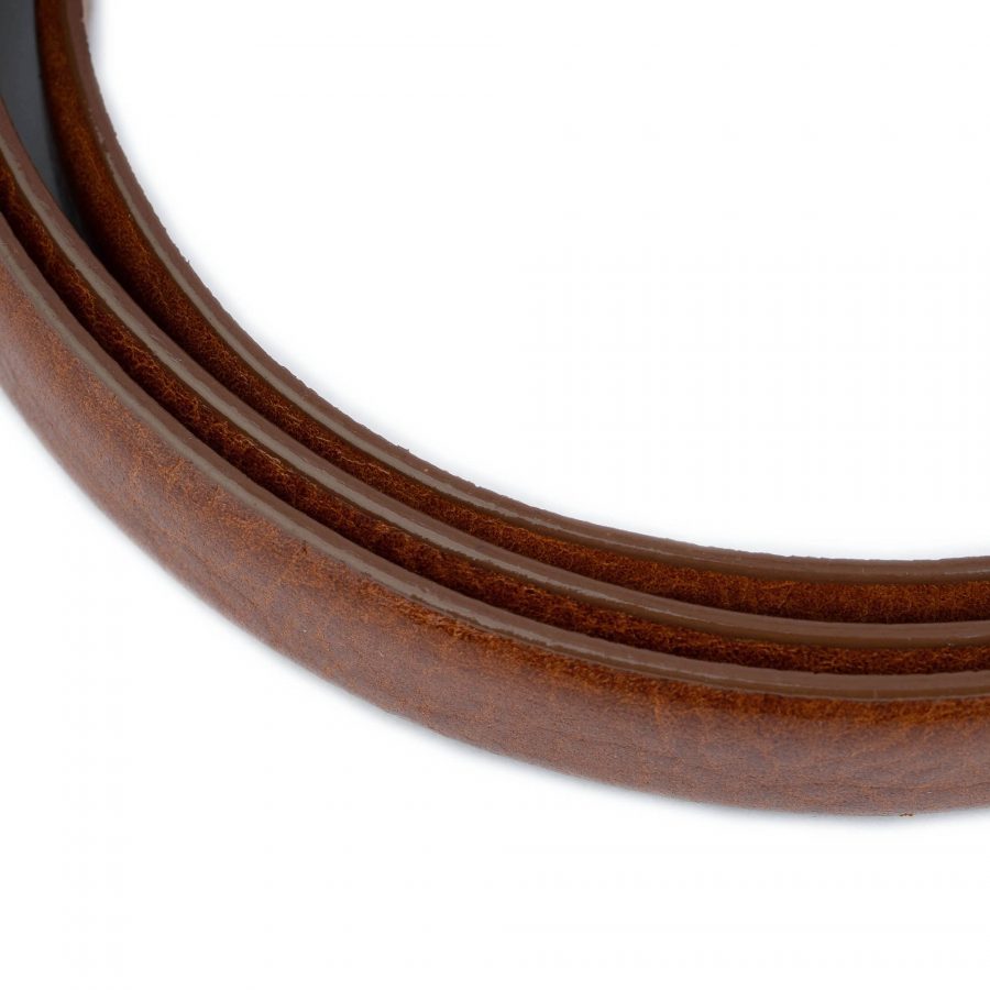 Thin Belt Womens Cognac Brown Leather New 8