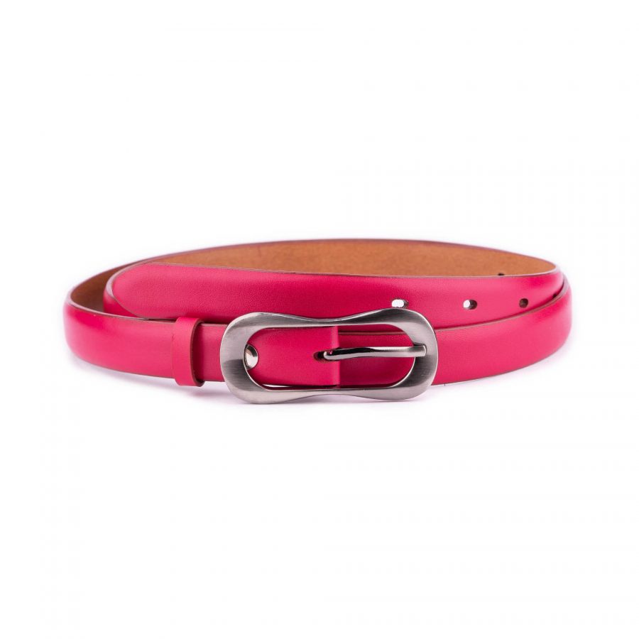 Thin Women Pink Belt For Dress Genuine Leather New 1 PITH2016SILV
