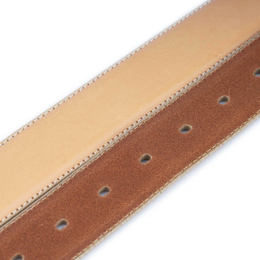 beige mens belt with buckle real leather 4