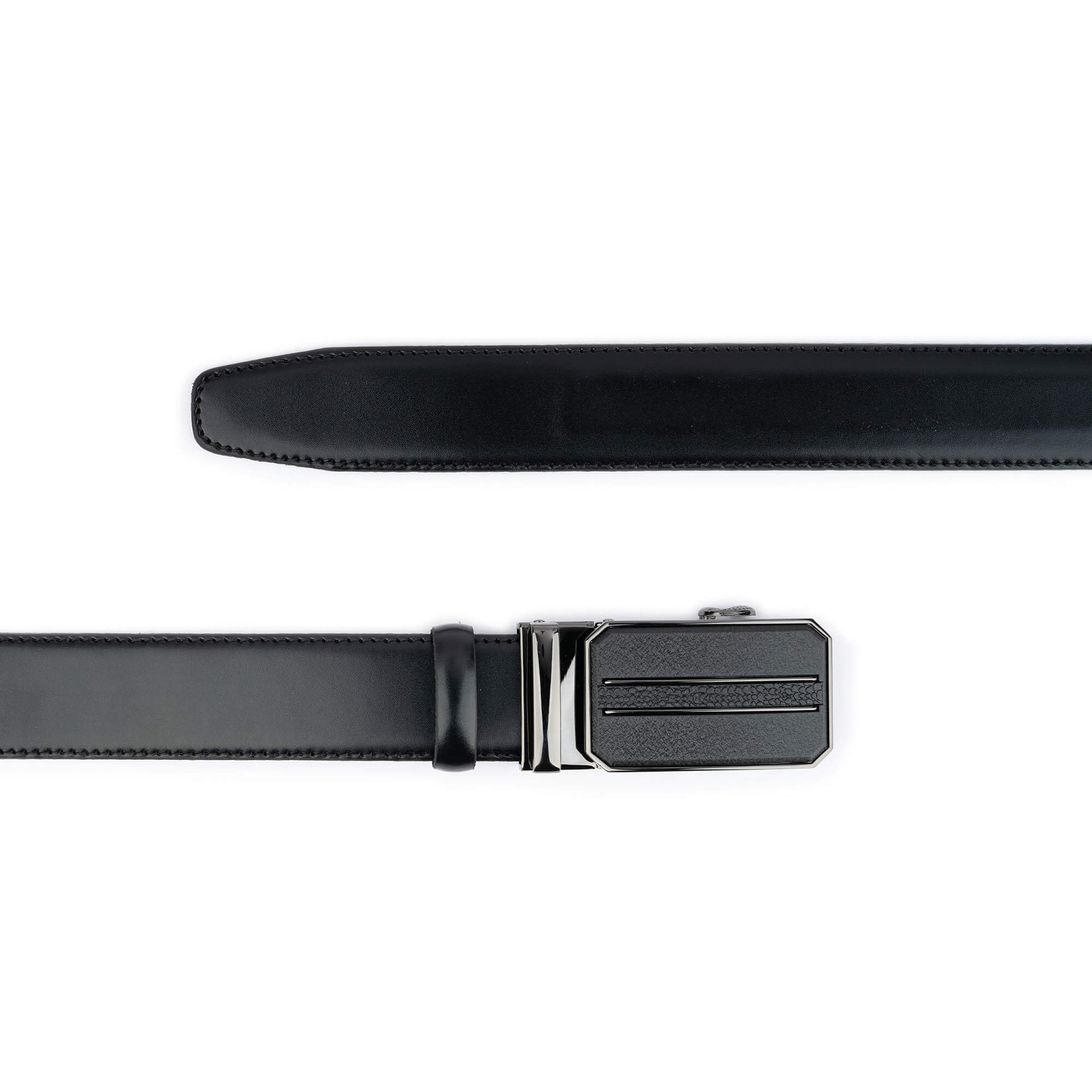 Buy Black Mens Belt With Slide Buckle - Real Leather 3.5 Cm