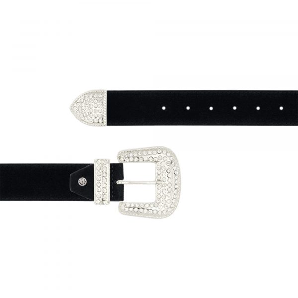 black rhinestone buckle western belt for wedding dress 1