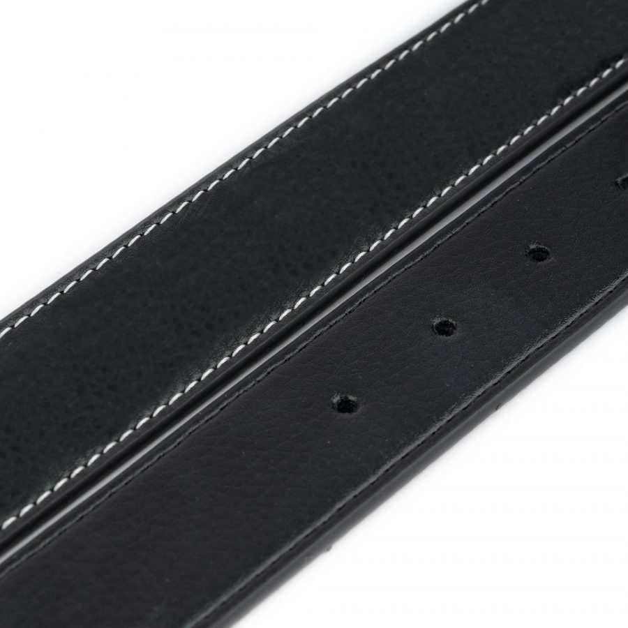 black vegan leather belt strap for buckle reversible 35 mm 3