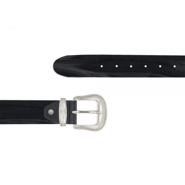 black western belt for jeans with stylish buckle 1