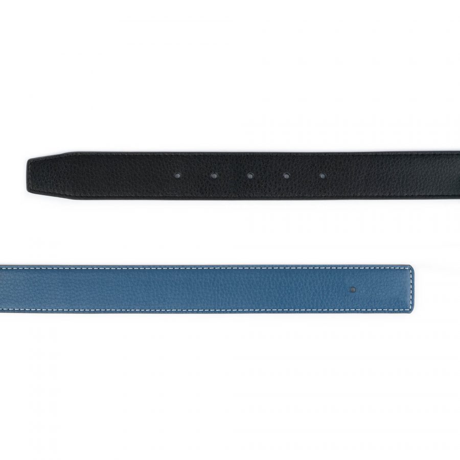blue vegan leather belt strap for buckle reversible 38 mm 2
