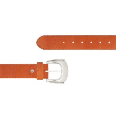 brown tan casual womens belt with buckle 1