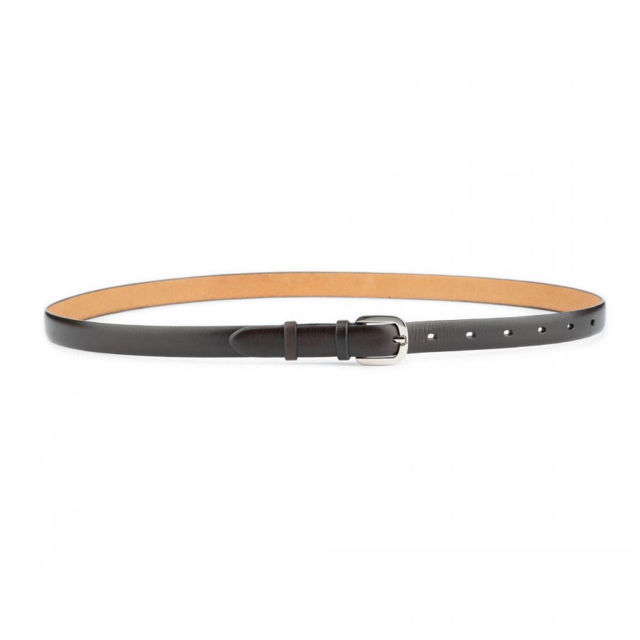 brown thin leather dress belt 2