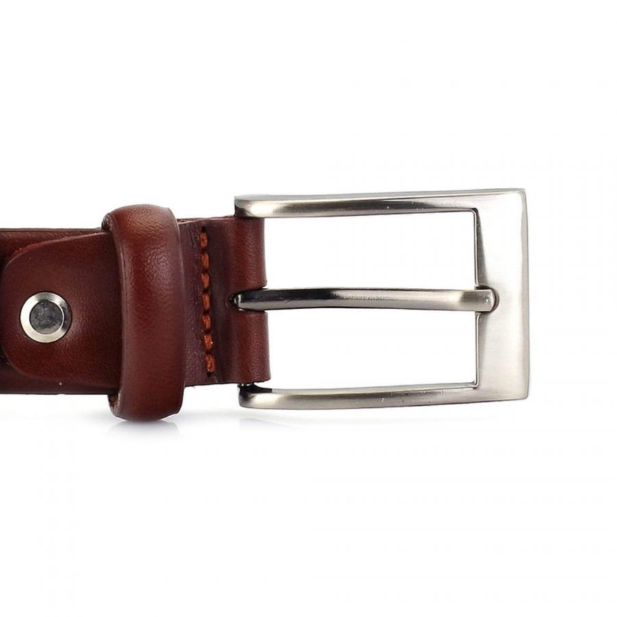 chestnut brown mens dress belt genuine leather 1 1 8 inch 3