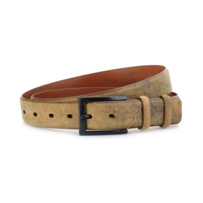cool mens belt camouflage brown real leather 1