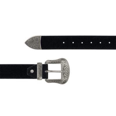 cowboy belts for men suede black leather 1