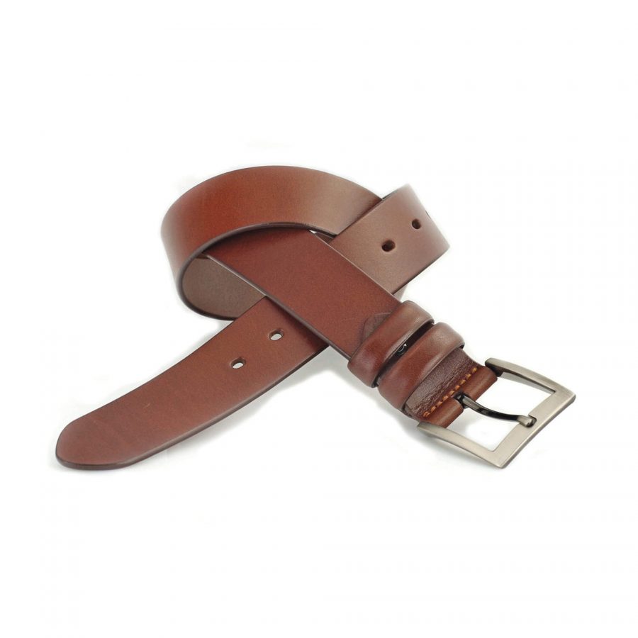 dark tan mens belt for jeans real leather 1 1 2 inch 3