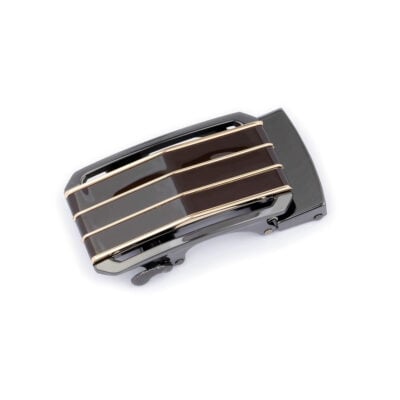 fashion automatic buckle brown with gold lines 1