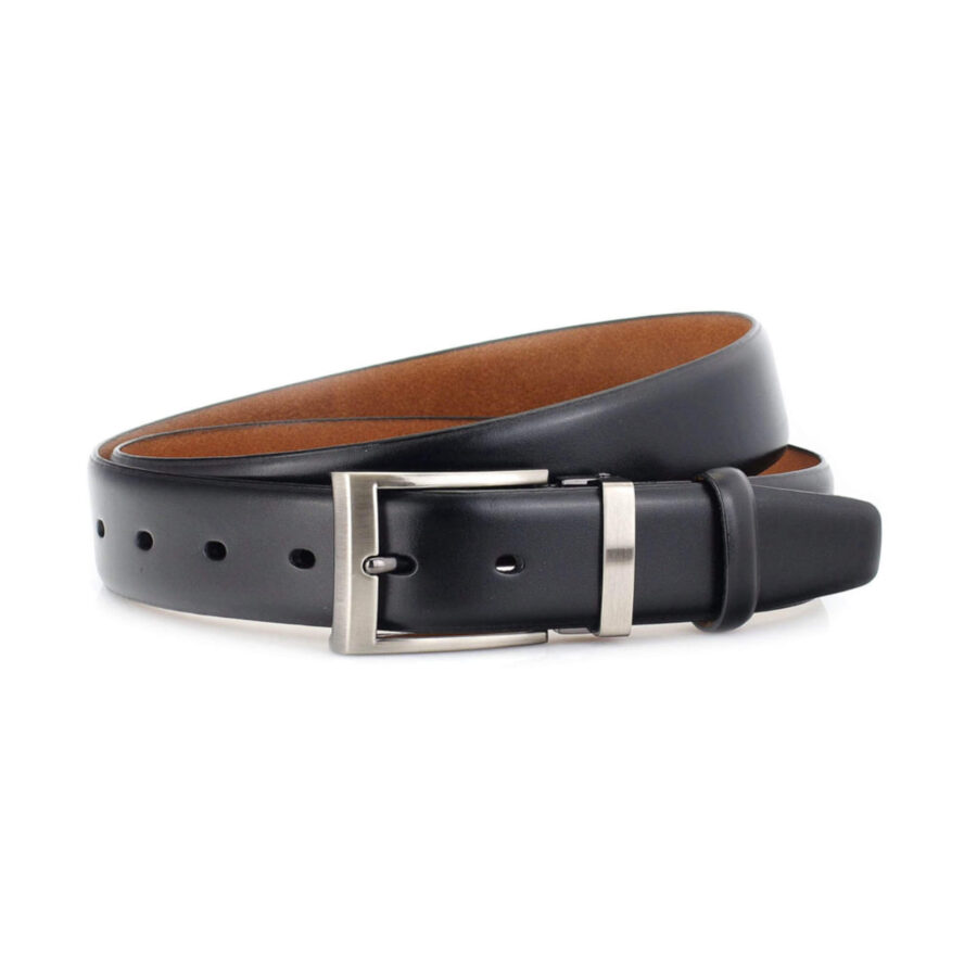 Buy Formal Belt For Men Black Feather Edge Leather 3 5 Cm