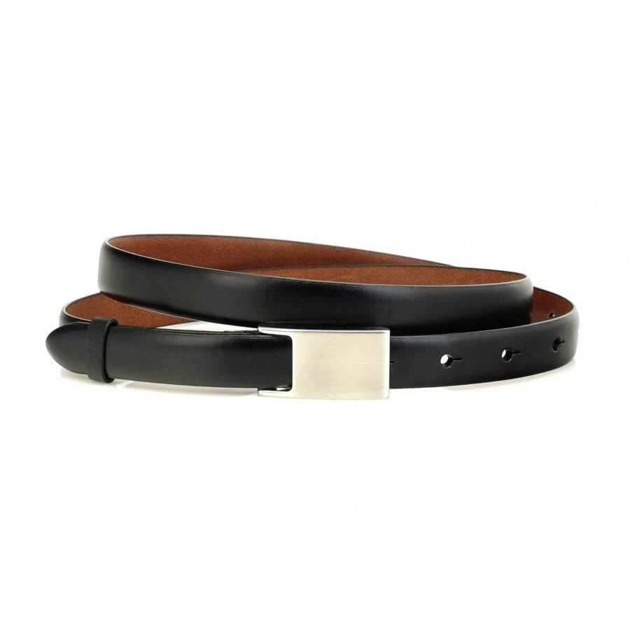 ladies black belt thin genuine leather 2 0 cm 1