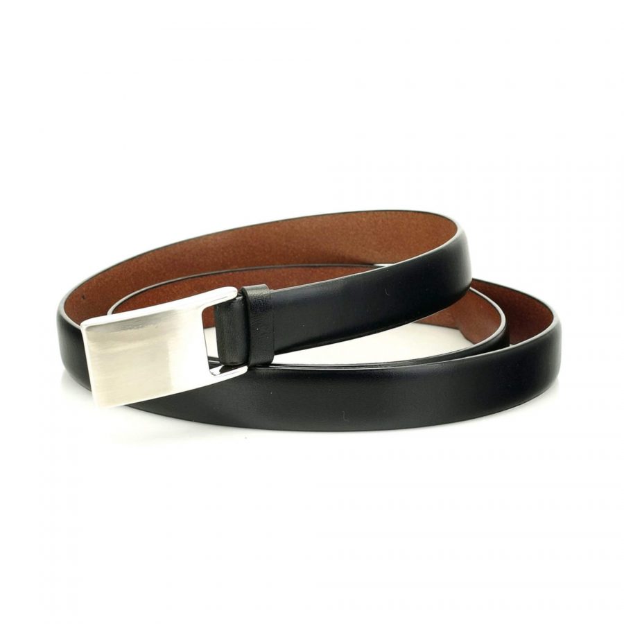 ladies black belt thin genuine leather 2 0 cm 3