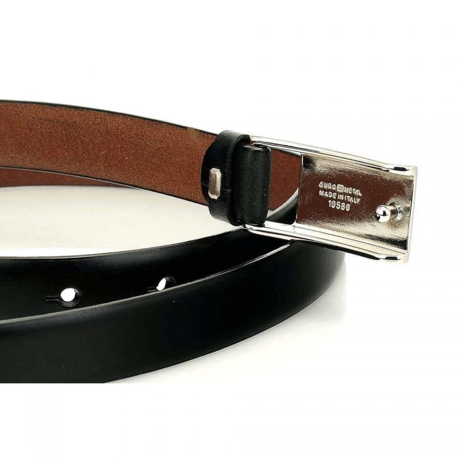 ladies black belt thin genuine leather 2 0 cm 4