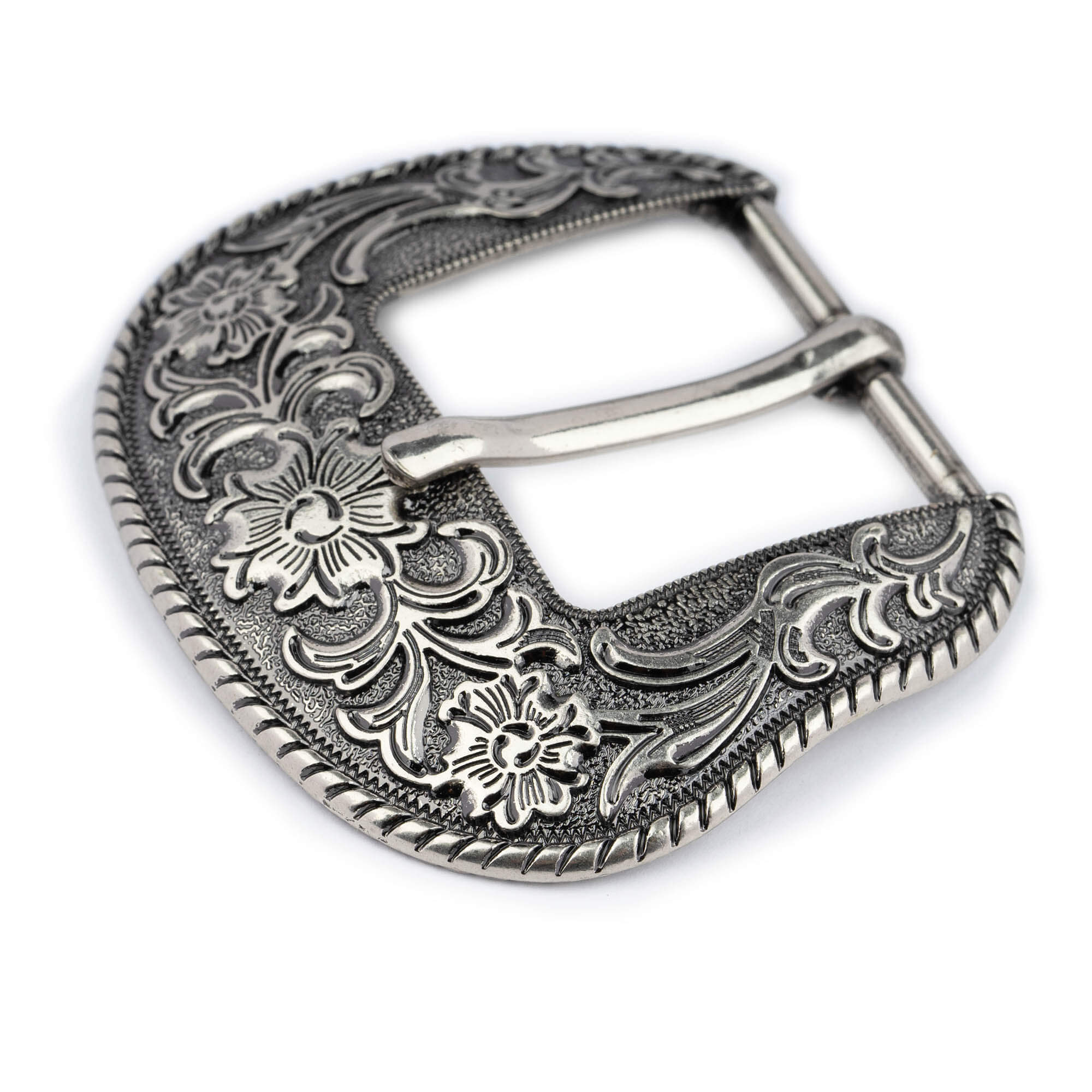 Buy Large Womens Western Belt Buckle Silver Floral