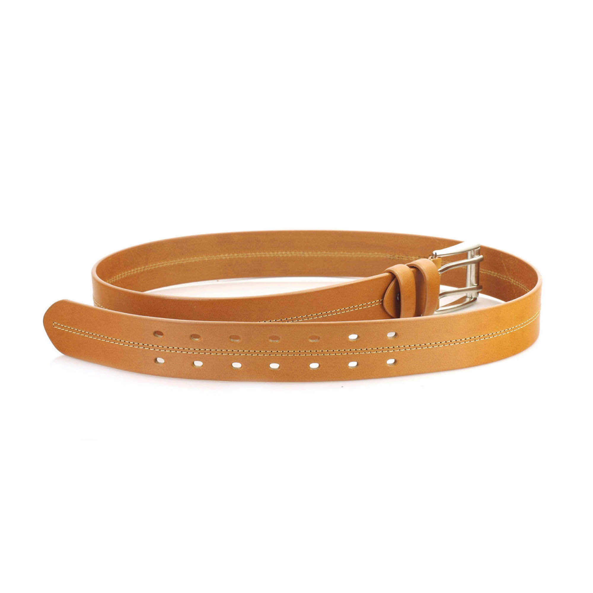 Buy Light Brown Two Hole Belt For Jeans - Double Prong Heavy