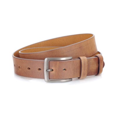 light brown mens belt for jeans full grain leather 1
