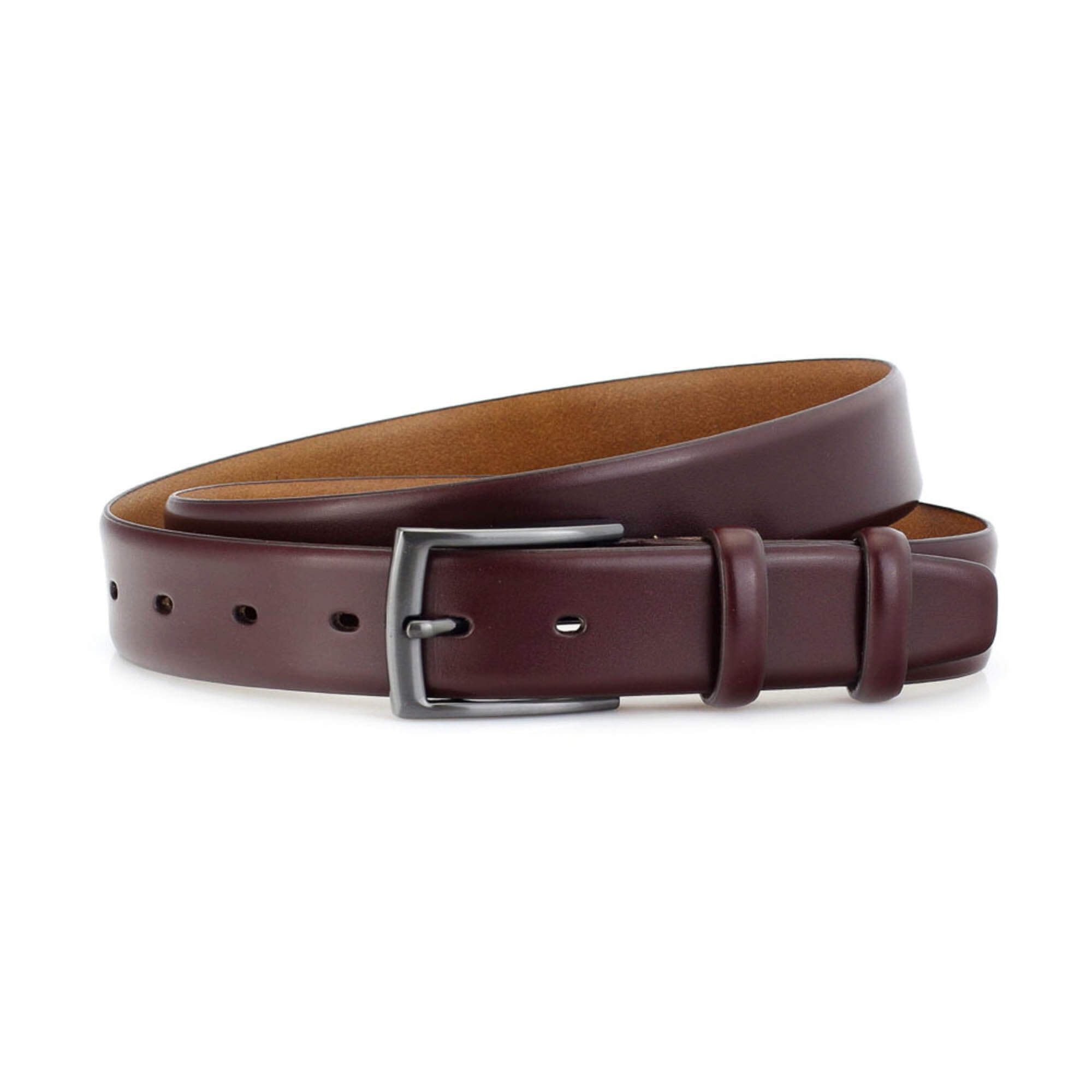 Buy Mens Burgundy Dress Belt - Real Leather 3.5 Cm