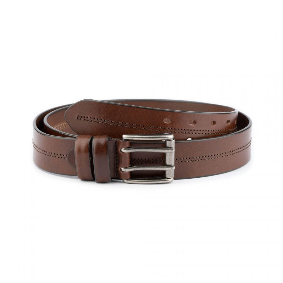 mens double prong belt brown leather 1 28 40 usd55 DABR4052SIHD