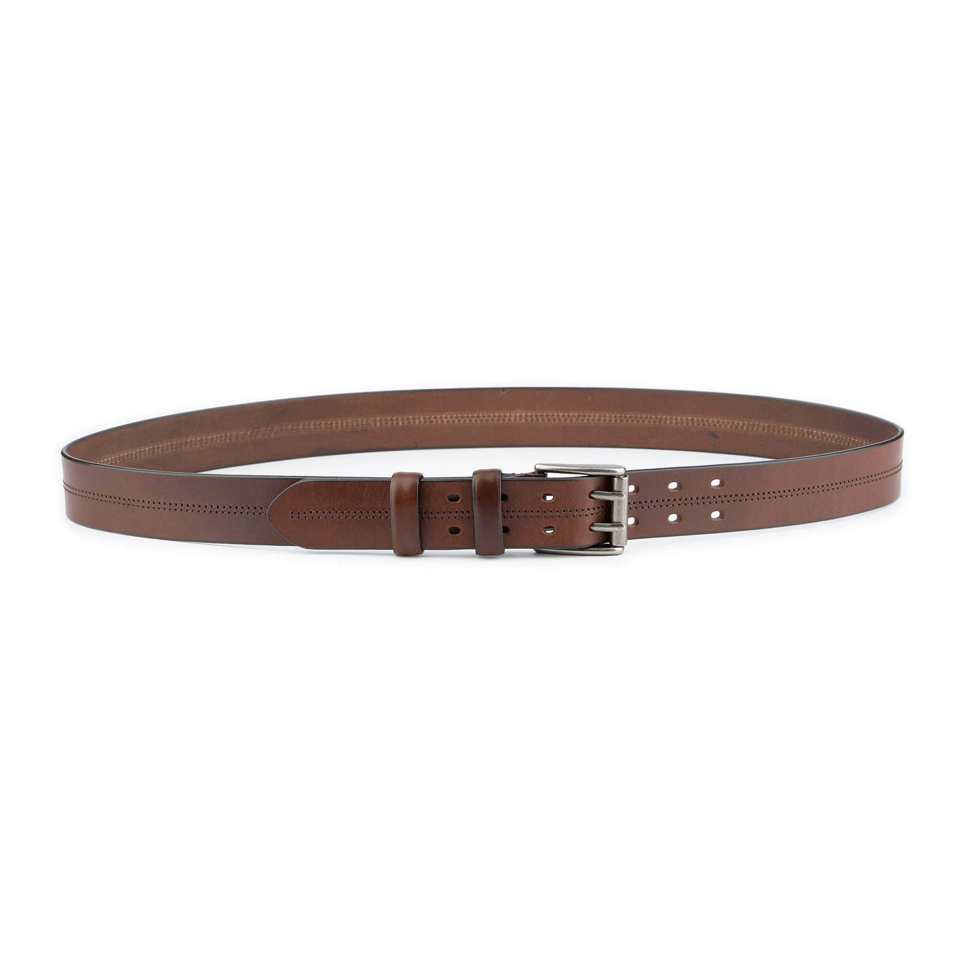 Buy Dark Brown Two Hole Belt For Jeans - Double Prong Heavy