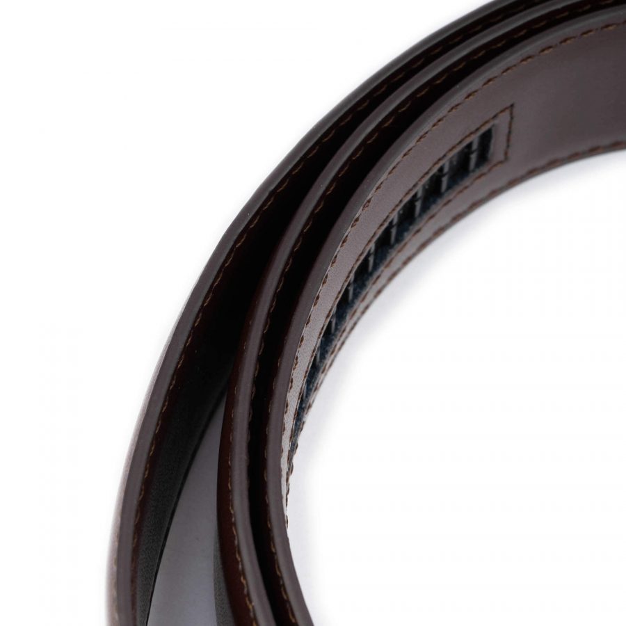 mens ratchet vegan leather belt dark brown 3 5 cm 7