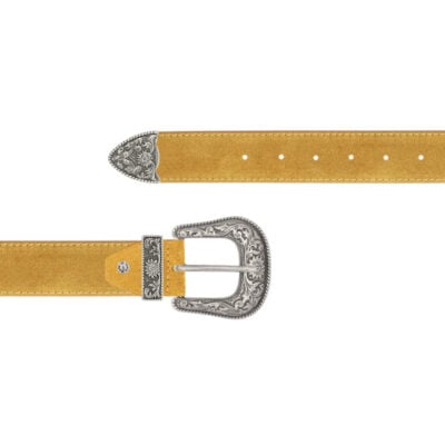 mustard suede wide leather western belt 1